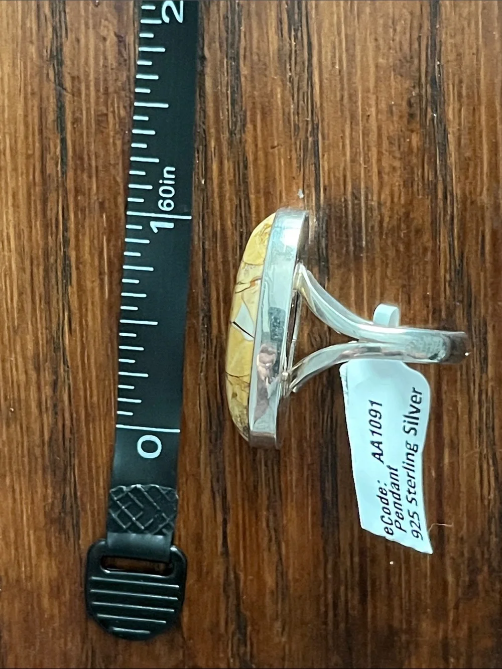 Yellow Brecciated Mookaite Oval Sterling Ring